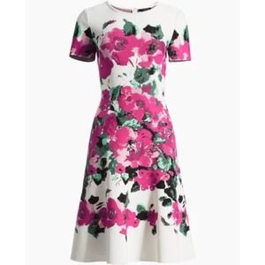 St. John Vibrant Blooming Jacquard Knit Dress